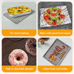 2PCS Cooling Racks for Cooking and Baking -11.65''x16.85''Heavy Duty Stainless - Image 4