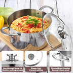 Herogo 4 Quart Stock Pot, 18/10 Stainless Steel Cooking Pot - Image 4