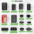 NutriChef 42-Piece Nonstick Bakeware Set | Carbon Steel Baking Pans Set - Image 2
