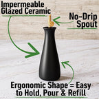 HB Design Co. Ceramic Olive Oil Dispenser - 530 ML Capacity Matte White Ceramic - Image 2