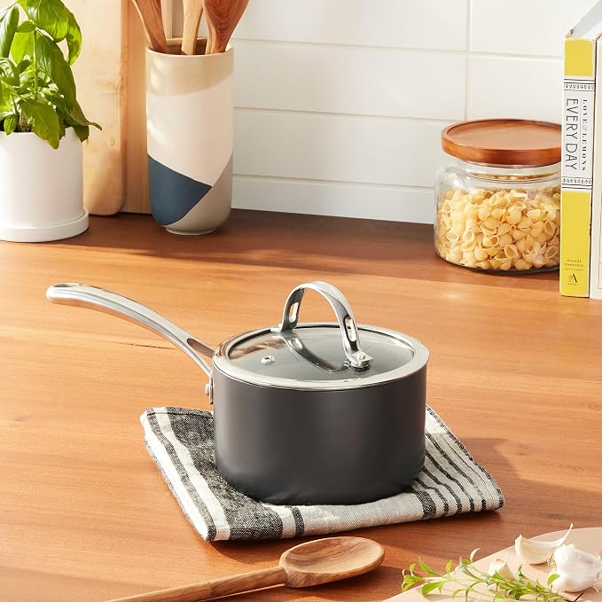 Cooks Standard Nonstick Sauce Pan Set, 1Qt & 2Qt Hard Anodized Saucepans - Image 6
