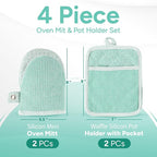 Casa Platino Heat Resistant Oven Mitts & Pot Holders, 4-Piece – Oven Mitt - Image 2