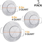 3 Pack 18/8 Stainless Steel Colander Sieves, Mesh Strainer Net Baskets - Image 4