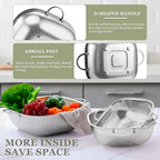 E-far 6QT Stainless Steel Colander - Image 5