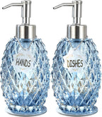 MALACHI Soap Dispenser Set, Crystal-Textured Diamond Glass by MALACHI