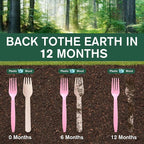 400PCS Eco-Friendly Disposable Wooden Utensil Set – Compostable Biodegradable - Image 6