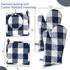 Oven Mitt & Pot Holder Buffalo Plaid Check 100% Cotton Heat Resistant Oven - Image 6