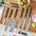 MDHAND Chef Knife Set with Roll Bag, High Carbon Stainless Steel Japanese - Image 8