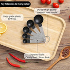 Measuring Cups and Spoons Set of Huygens Kitchen Gadgets 10 Pieces, Stackable - Image 3