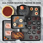 HONGBAKE 9-Piece Baking Pans Set Nonstick, Stackable Non Toxic Bakeware Sets - Image 4