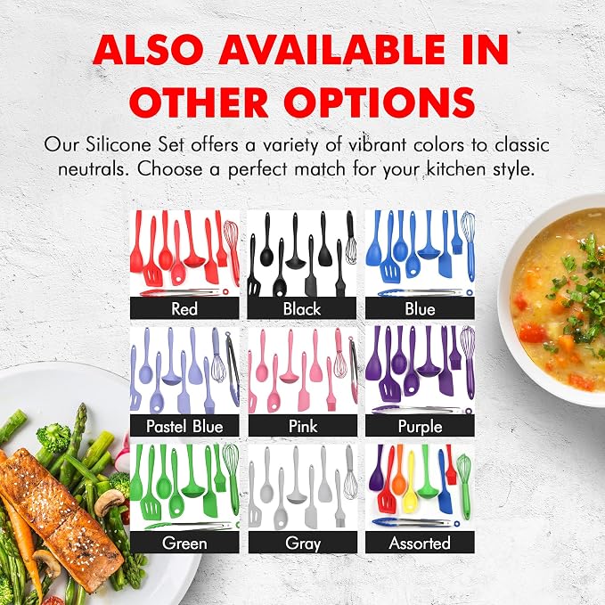 Chef Craft 9 Piece Multicolor Premium Silicone Kitchen Tool Set - Image 7