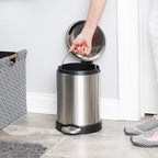 Glad Small Trash Can, 1.2 Gallon | Round Stainless Steel Garbage Bin - Image 5