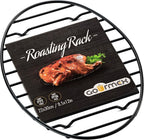 Black Oval Roasting Rack with Integrated Feet | Stainless Steel Kitchen Rack by GOURMEX