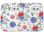 Blue Red Floral Dish Drying Mats 18x24 Inch Independence Day Flower Drying Mats by OFIRD