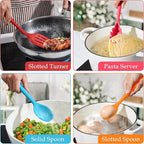 LIANYU 8Pcs Kitchen Cooking Utensils Set, Silicone Utensils Spatula Set - Image 5