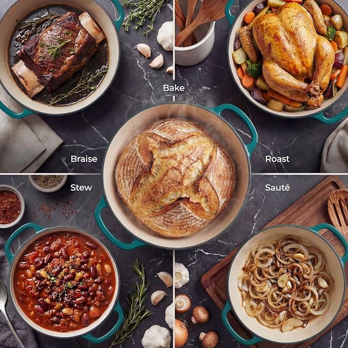 Zulay Kitchen 5 Quart Enameled Cast Iron Dutch Oven Pot - Image 3