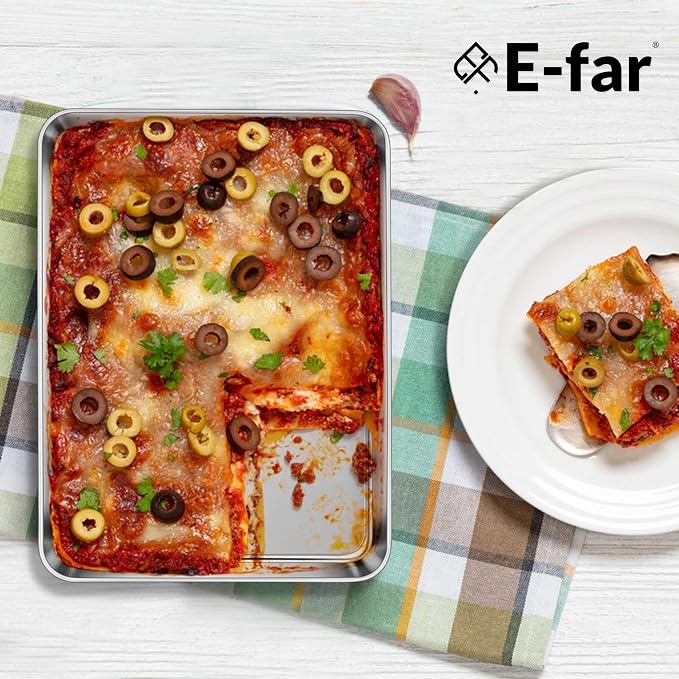 E-far Small Baking Sheet Set of 4, 10.5”x8.3” Stainless Steel Cookie Sheets Pans - Image 7