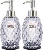 MALACHI Soap Dispenser Set, Crystal-Textured Diamond Glass by MALACHI