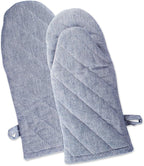 DII 100% Cotton Solid Chambray Kitchen Set, Oven Mitts, 2 Piece by DII