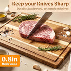 Acacia Wood XL Cutting Board for Kitchen, Large Cutting Board 17.1 × 12.8 - Image 4