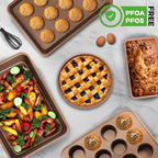 NutriChef 6-Piece Nonstick Bakeware Set, Carbon Steel Baking Pans Set, Includes - Image 4