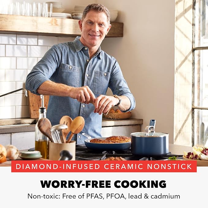 GreenPan x Bobby Flay 8" Nonstick Frying Pan Skillet, PFAS-Free Diamond Ceramic - Image 2