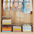 4PCS Wider Closet Organizers and Storage, Stackable Closet Shelf Organizer - Image 3
