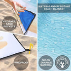 WIWIGO Beach Blanket Waterproof Sandproof Beach Mat 79" X 83"/10'x9'for 2-8 - Image 3