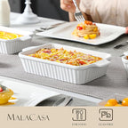 MALACASA Casserole Dishes for Oven, Porcelain Baking Dishes, Ceramic Bakeware - Image 4