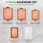 NutriChef 5‑Piece Non‑Stick Bakeware Set – Premium Carbon Steel Baking Pans Set - Image 4