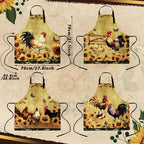 Geetery 4 Pcs Chicken Aprons for Women Rooster Print Apron Waterproof - Image 3