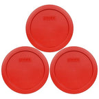 Pyrex 7201-PC 4 Cup Poppy Red Food Storage Replacement Lids by Pyrex