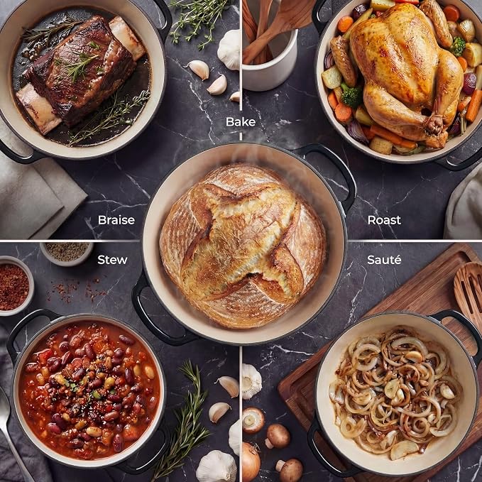 Zulay Kitchen 5 Quart Enameled Cast Iron Dutch Oven Pot - Image 3