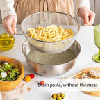 304 Stainless Steel Kitchen Colander Set, 3.5QT Colander - Image 3