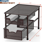 Simple Houseware Stackable 2 Tier Sliding Basket Organizer Drawer - Image 3