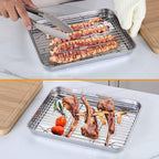 Homikit Baking Sheet with Wire Rack, 9 x 7 Inches Stainless Steel Small Baking - Image 6
