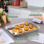 Homikit Cookie Sheet with Rack, 10 x 8 Inch Stainless Steel Small Baking Sheet - Image 5