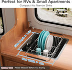 Apartment RV Small Dish Drainer Drying Rack Over The Sink In Stainless Steel - Image 3