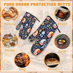 Colorful Cute Owl Oven Mitts and Pot Holders, Heat Resistant Oven Mitts Gloves - Image 5