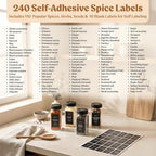 EDELHAUS Glass Spice Jars with Labels Spice Containers with 240 Labels - Image 6