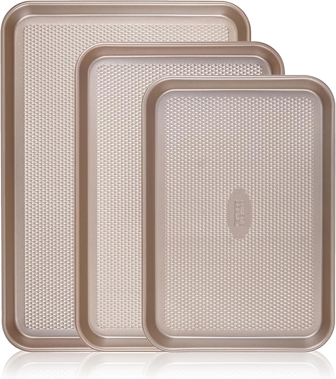 Baker's Secret Baking Sheet Pan Set, 3x Cookie Sheets by BakersSecret