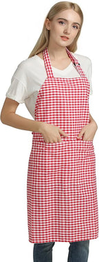 Vintage Gingham Kitchen Aprons Chef Bib Canvas Aprons Christmas Holiday Home - Image 4