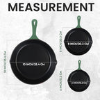 Utopia Kitchen Cast iron Skillets 3 Piece Set, Chefs Pan, Pre Seasoned Cast - Image 2