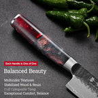 Japanese Chef Knife, 8 Inch VG10 Damascus Kitchen Knife, Professional Black - Image 4