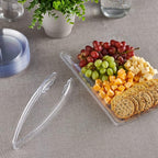 Plasticpro 12'' Serving Tongs Heavy Duty Reusable Kitchen and BBQ Clear Serving - Image 3