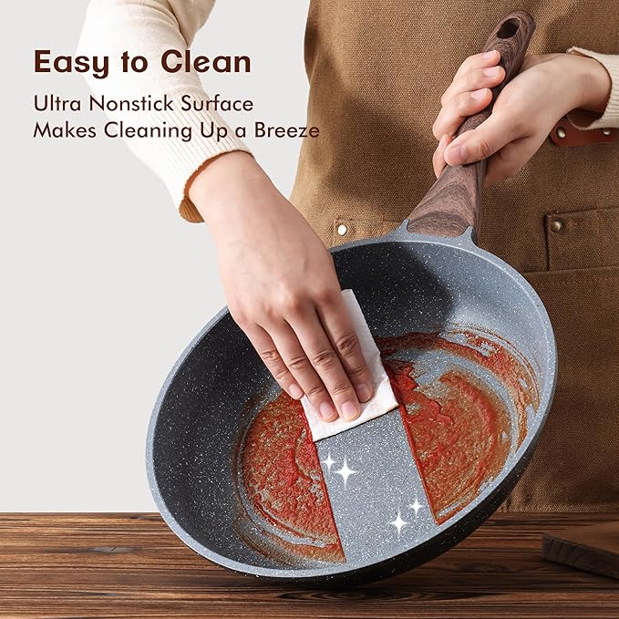 SENSARTE Nonstick Frying Pan Skillets, Swiss Granite Coating Omelette Pans - Image 3