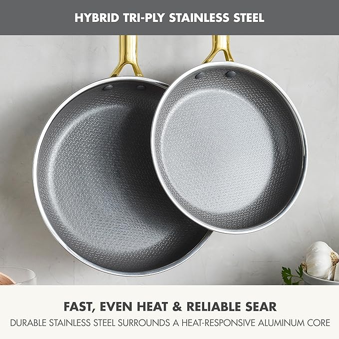 GreenPan Hybrid 9.5” & 11” Nonstick Stainless Steel Frying Pan Set, APEX - Image 3