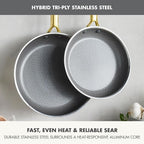 GreenPan Hybrid 9.5” & 11” Nonstick Stainless Steel Frying Pan Set, APEX - Image 3