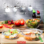 Simax Casserole Dish Set, Round Glass Cookware, Borosilicate Glass, Made In - Image 2