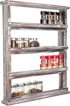 MyGift Wooden Spice Rack Wall Mount, Hanging 4 Tier Seasoning Jar Shelf - Image 2